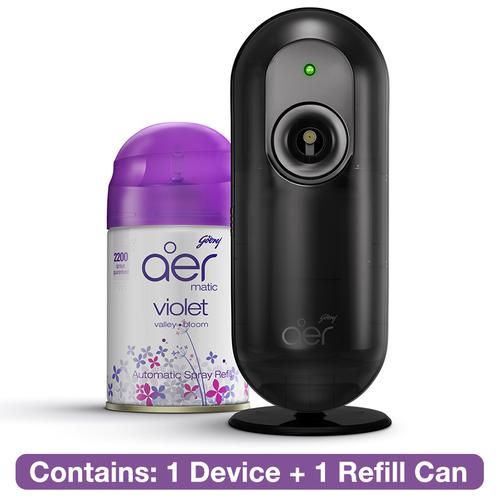 Aer Matic - Automatic Air Freshener Kit With Flexi Control, Violet Valley Bloom, 225 ml